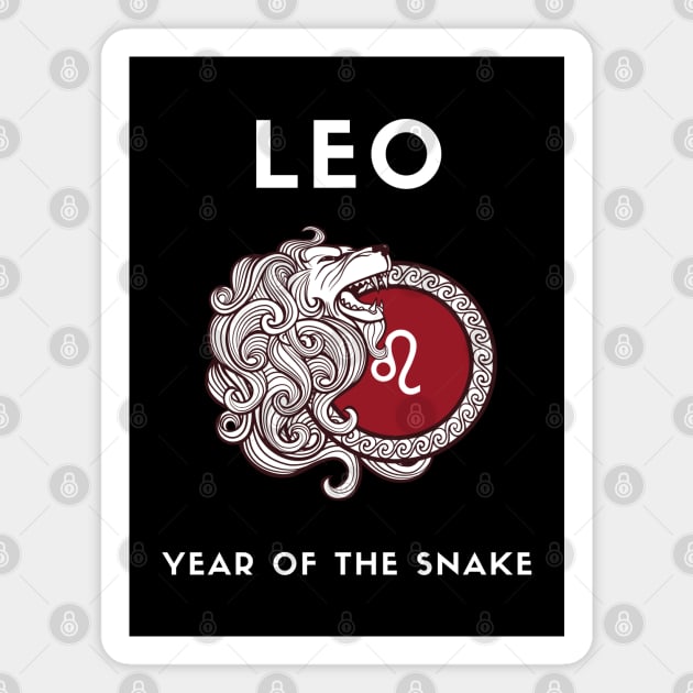 LEO / Year of the SNAKE Magnet by KadyMageInk